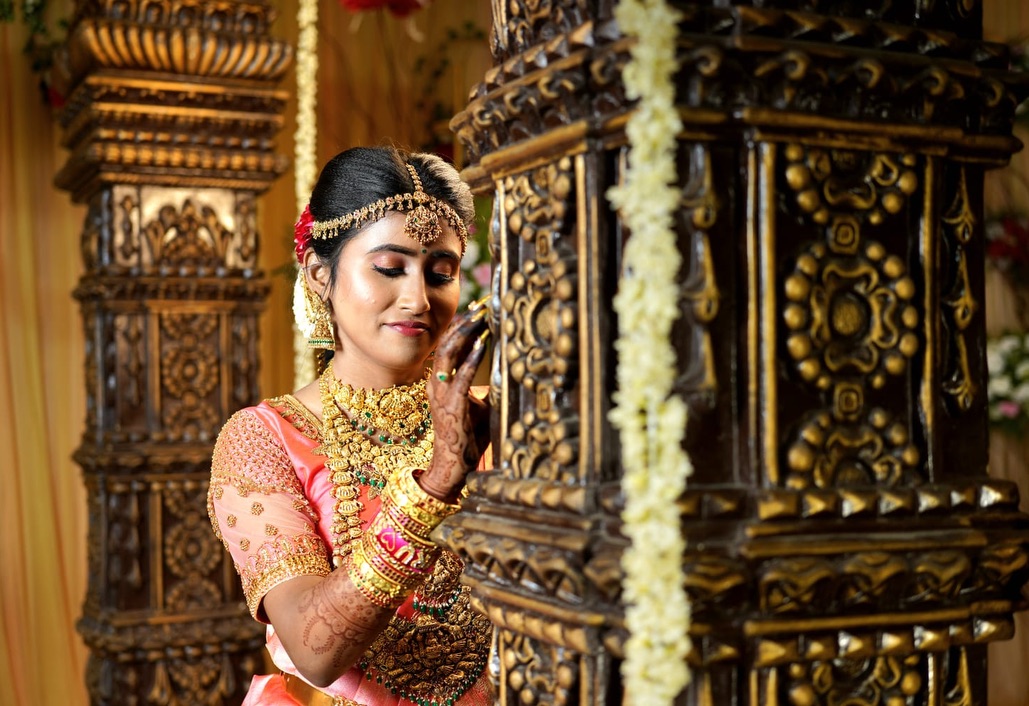 Intricate Bridal Floral Bun Adornment by Makeovers by Ranjitha