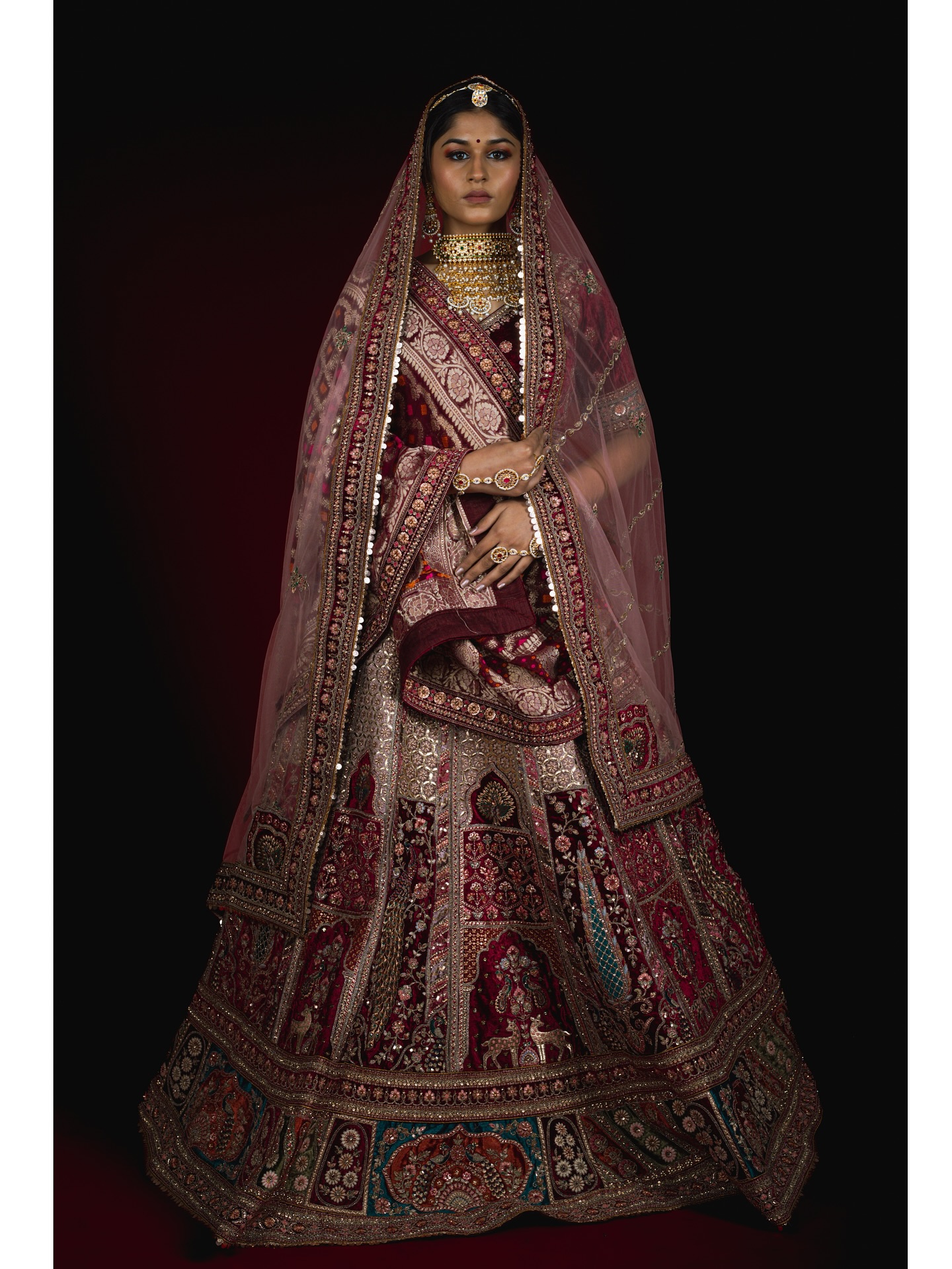 Banarasi Silk Pre-Pleating Drape by Makeovers by Ranjitha
